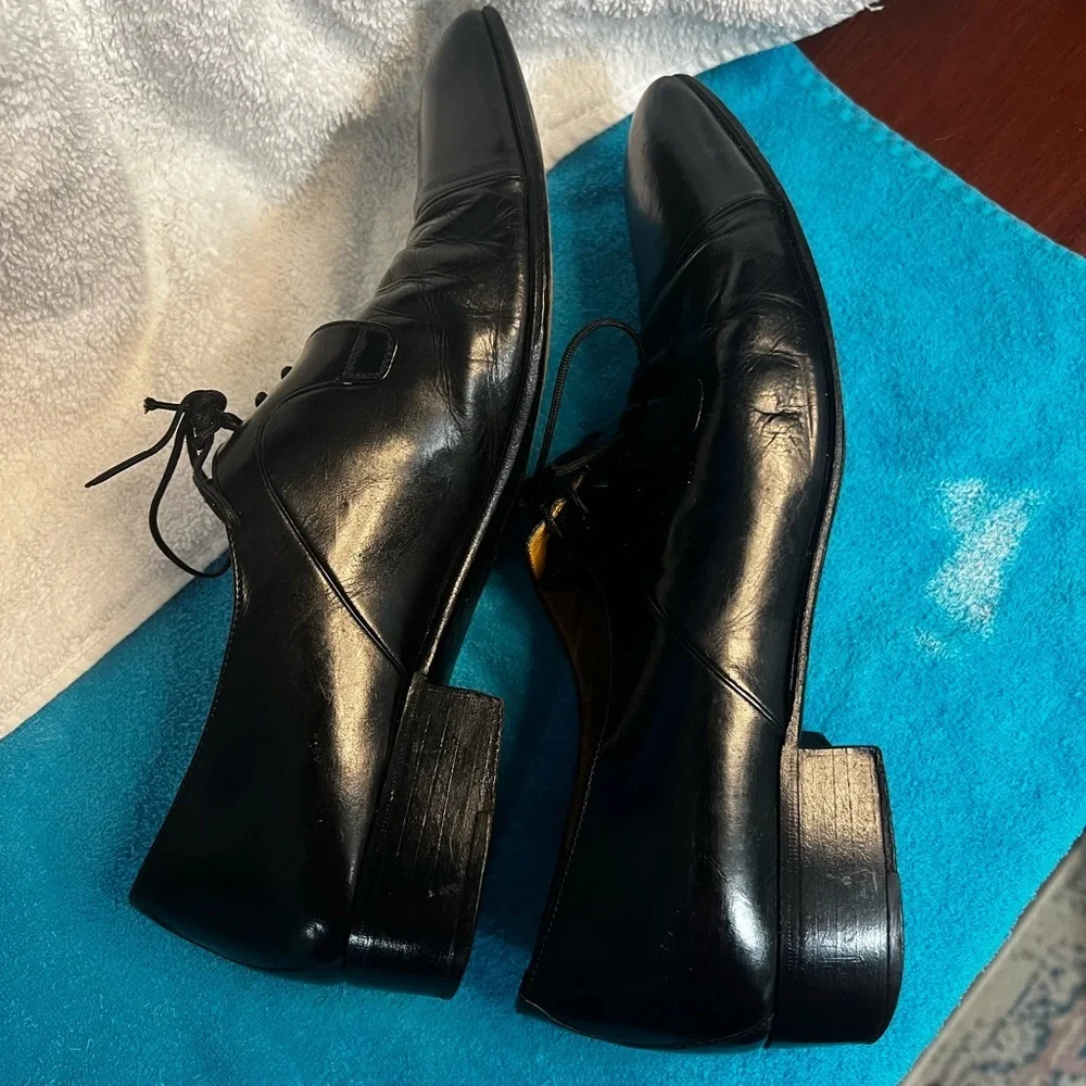 BALLY ITALIAN BLACK LACE UP OXFORDS, SIZE 91/2 9.5 classic  display picture 3